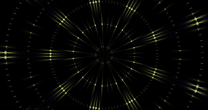 Glowing multicolored light beams form moving patterns. Animated background and club video. Meditation video. Endless loop. Cycle