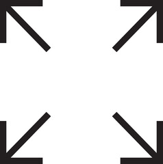 full screen and exit screen maximize icon simple design. Arrow mark scalability in line style for web site UI menu page mobile app. Vector isolated on transparent background.