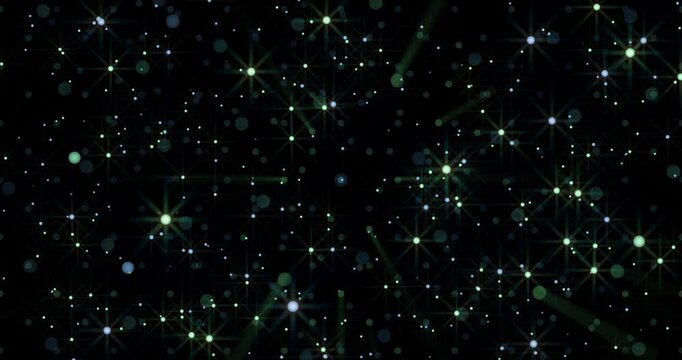 Multicolored twinkling stars. Colorful animated background and club video. Meditation video. Seamless loop. Loop