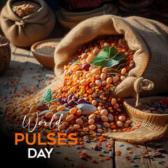 World Pulses Day copy space background banner template vector stock World Pulses Day copy space background