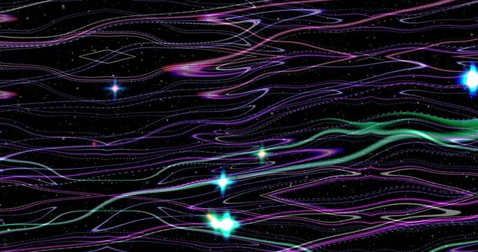 3d rays of light in purple and blue tones. Animated background and club video. Video for meditation. Seamless cycle. Loop