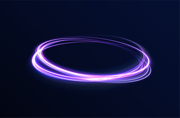 Neon shiny sparks of spiral wave. Png shine round frame with light circles light effect. Semicircular wave, light trail curve swirl, incandescent optical fiber vector, png, effect, wave,neon,line.