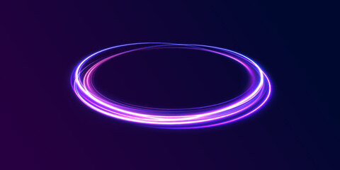 Neon circle glowing light explodes on a background. Png sparkling magical dust particles, bright Star. Transparent shining sun, bright flash, png, effect, wave,neon,line.