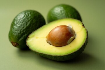 avocado on wooden table