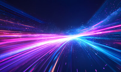 Futuristic speed lines create a vibrant, energetic digital highway.