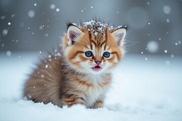 cat in snow