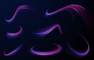 Iight background, speed, wavy, swirl,curve,speedy,vector. Abstract background rotational border lines. Neon stripes in the form of drill, turns and swirl.