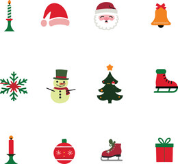 Flat design christmas element  on white background