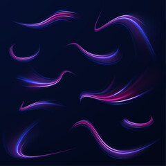 City road car light trails motion background. Electric car and city concept Hitech communication concept innovation background. Expressway, car headlight effect. Speed connection vector background.