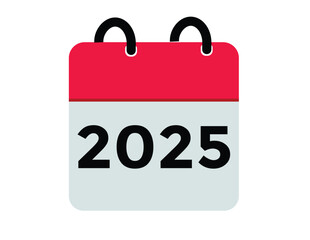 2025 year, calendar icon. Flat calendar icon design showing the year 2025
