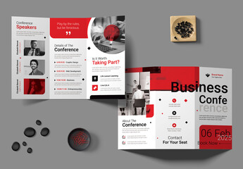 Modern Business Conference Trifold Brochure Design - Powered by Adobe