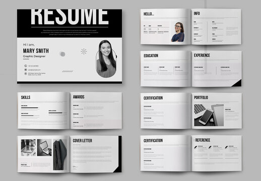 Resume Booklet Landscape Template