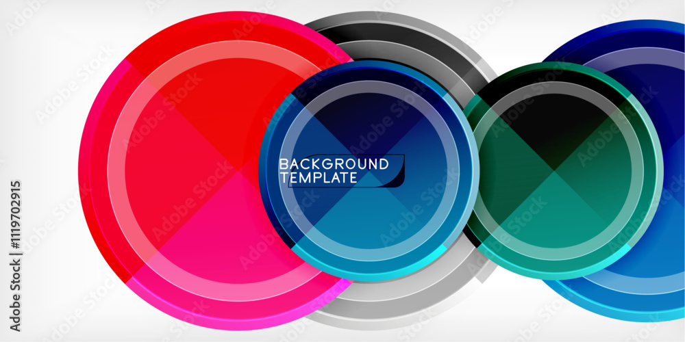 Poster Minimal geometric abstract background. Circle triangle design