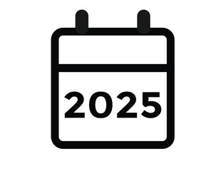 2025 year, calendar icon. Flat calendar icon design showing the year 2025
