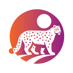 2d leopard logo on white background
