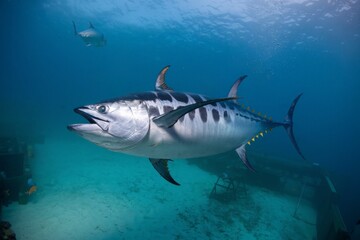 Fototapeta premium A giant tuna in the sea.