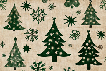 seamless christmas pattern with trees