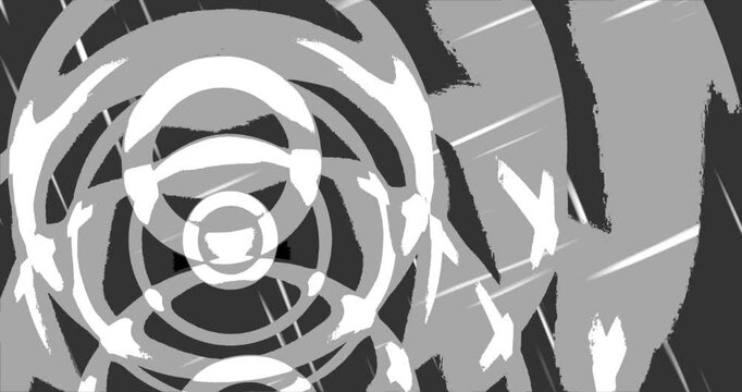 Animated background and club video in black and white. Meditation. Seamless loop. Loop