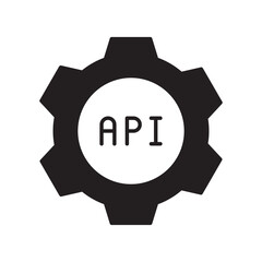 api glyph icon with white background vector stock illustration