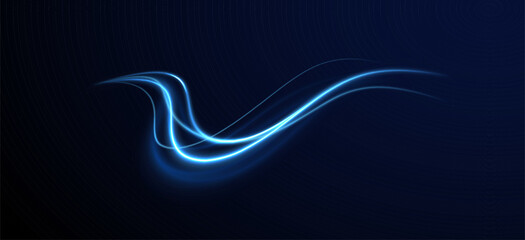 Futuristic dynamic motion technology.Neon color glowing lines background, Glowing wave swirl, impulse cable lines. High-speed light trails effect.  Png, neon, line, blur, beam, ray, abstract, energy, 