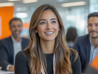 HR professionals engage with a candidate in a modern office environment while assessing their fit for the role