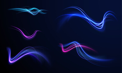 Iight background, speed, wavy, swirl,curve,speedy,vector. Abstract background rotational border lines. Neon stripes in the form of drill, turns and swirl.