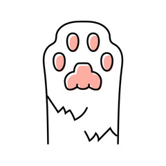 paw print cat breeding color icon vector. paw print cat breeding sign. isolated symbol illustration