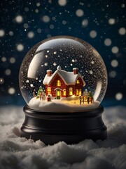 christmas tree and snow globe