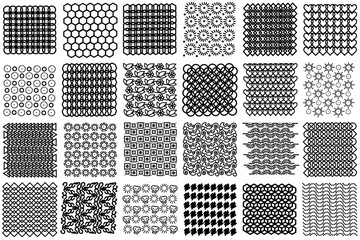 Set of hand-drawn abstract vector doodles of geometric shapes, modern patterns.