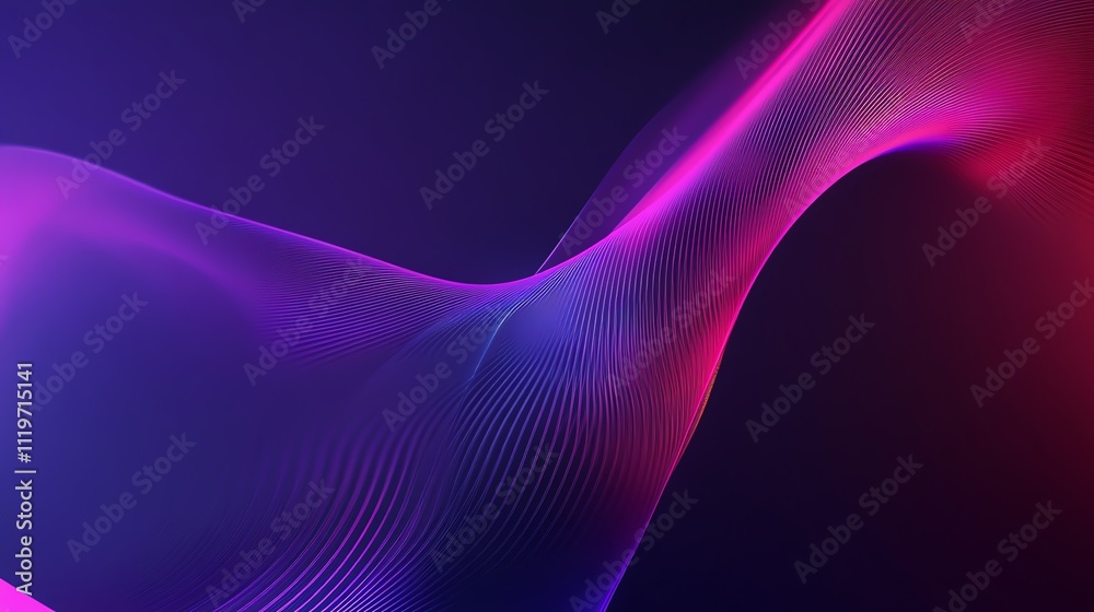 Wall mural an abstract background with a grid pattern and a gradient of purple to pink and orange.