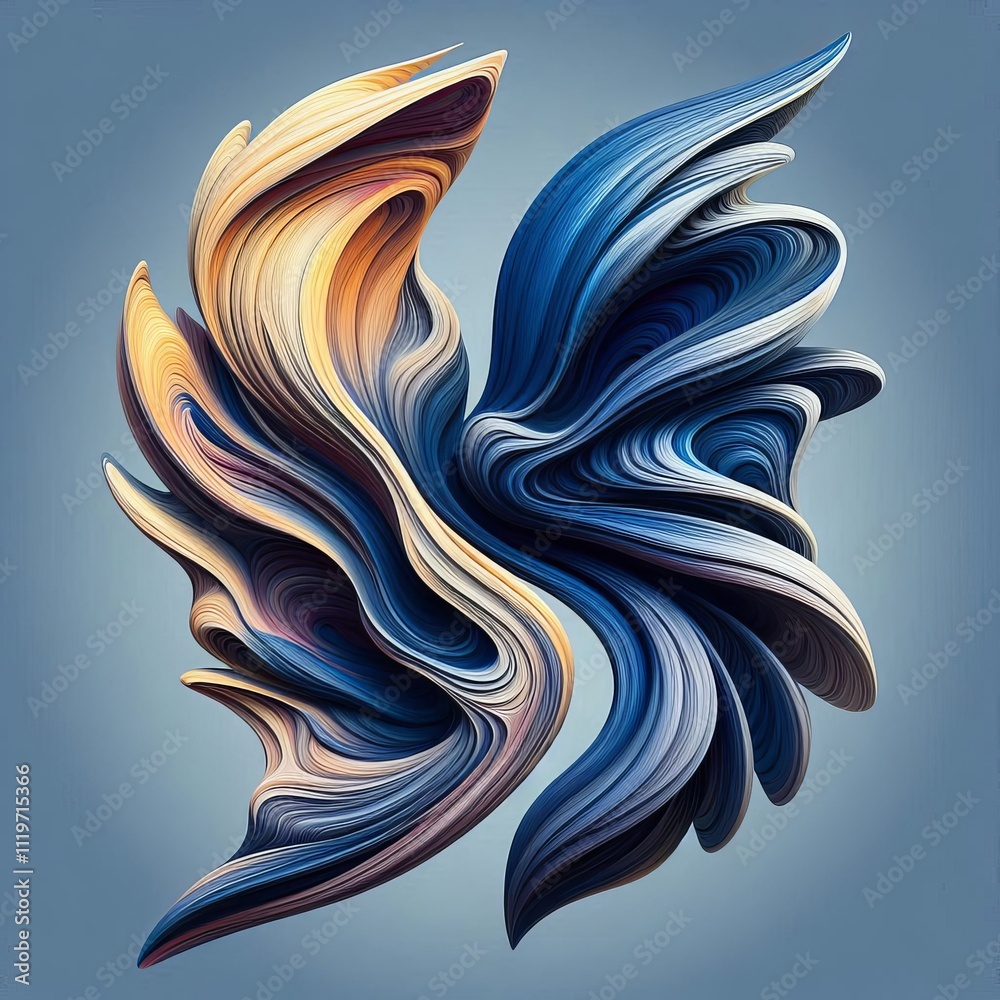 Poster morphing forms two distinct objects gradually transforming into