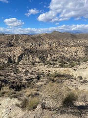 Expansive Desert Valley with Rolling Hills and Sparse Vegetation