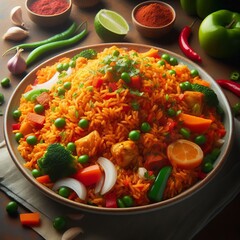 Nigeria Jollof Rice A plate of vibrant Nigerian Jollof rice
