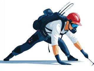 Obraz premium Pest Control Technician in Action Illustration