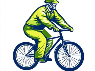 Fototapeta premium Vector Design of Worker on Bicycle for Pest Control