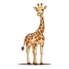 Obraz premium Giraffe, animal wildlife concept in savannah, Hand draw clipart, PNG, Transparent background.