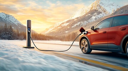 When an electric car is connected to a charging station, the battery slowly fills up with electricity, allowing the vehicle to run efficiently and sustainably without emitting harmful pollutants.