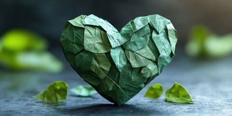 Crafting a heart from nature\'s leaves showcases artistry and appreciation for the environment in an enchanting way