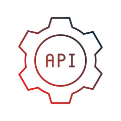 api gradient icon with white background vector stock illustration