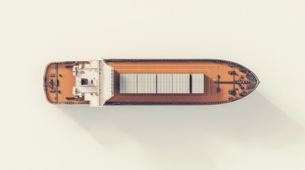 bulk carrier flat design top view marine freight theme animation colored pastel 