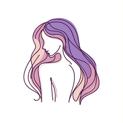 line art monoline oneline poster art design of woman face	
