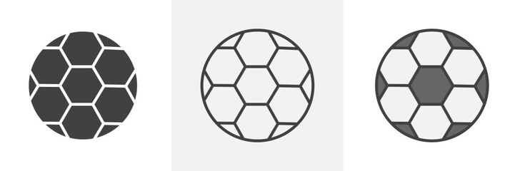 Fototapeta premium Football icon collection in black and colored style.