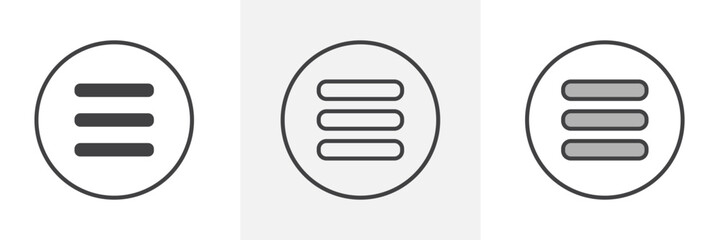 Hamburger menu icon collection in black and colored style.