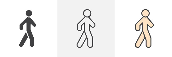 Obraz premium Pedestrian icon collection in black and colored style.