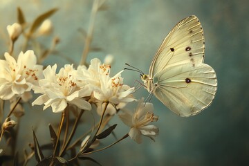 A Close-Up of a Butterfly Resting on a Flower