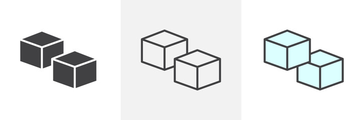 Sugar icon collection in black and colored style.