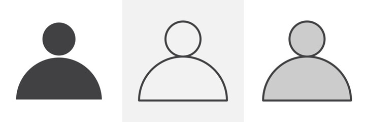 User icon collection in black and colored style.