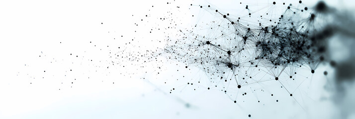 Obraz premium Abstract Network of Black Dots and Lines on a White Background