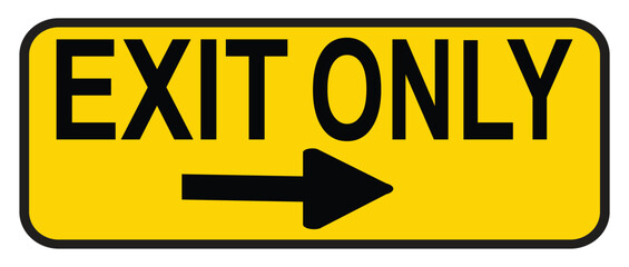 
Exit only warning signage vector illustration art work 01