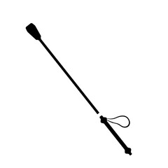 Black Leather Riding Crop Whip Icon Silhouette Illustration